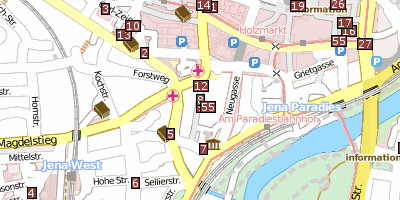 Stadtplan Schillers Gedenkstätte Jena